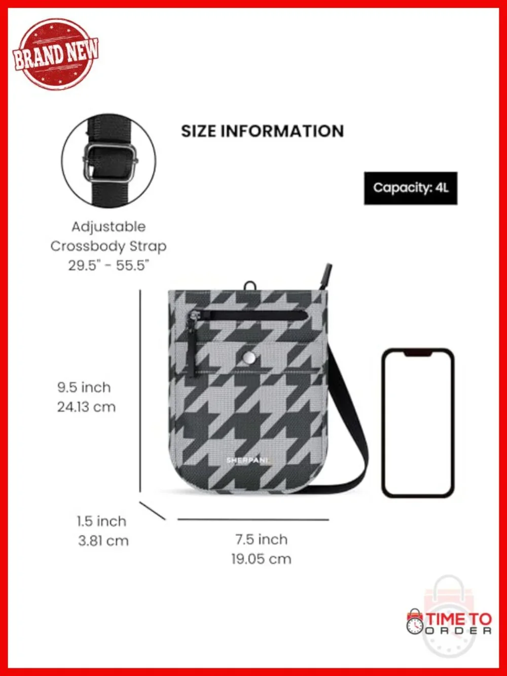 Small Anti Theft Crossbody Bag with RFID Protection and Slash Proof Strap